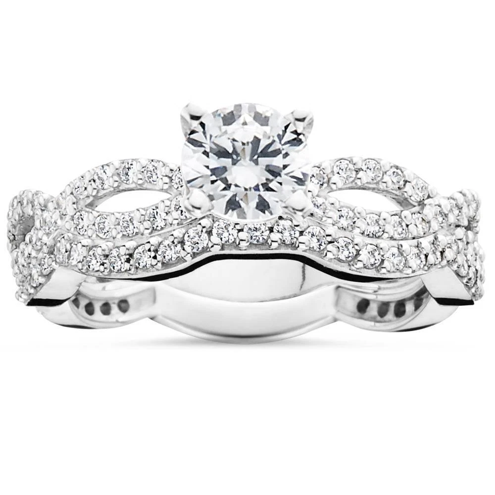 10k white on sale gold infinity ring
