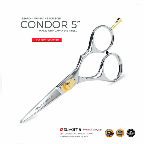 Suvorna 5" Herren Bart & Schnurrbart Trimmen & Haarschneiden Friseur Schere. - Bild 3 von 3