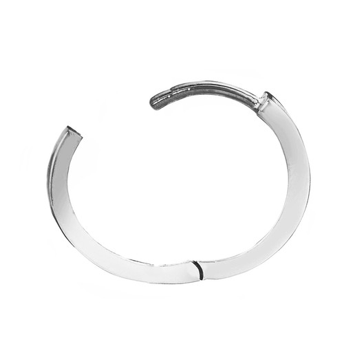 Pendiente de aro Huggie tubular cuadrado único de oro de 10 quilates para hombre 11 mm Y/N (1/2 par) - Imagen 11 de 12