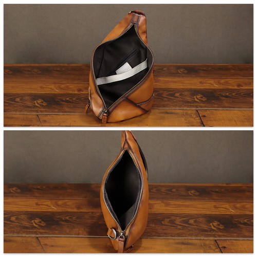 Genuine Leather Sling Bag for Women Men Retro Sling Backpack Purse Crossbody Bag - Picture 8 of 12