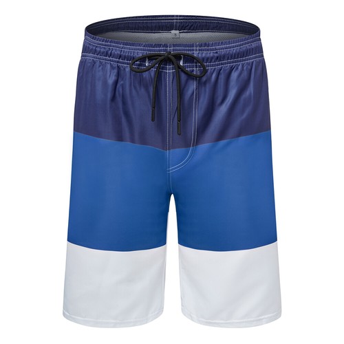 Men's Stitching Shorts Summer Casual Holiday Beach Loose Drawstring Short Pants - Picture 6 of 15