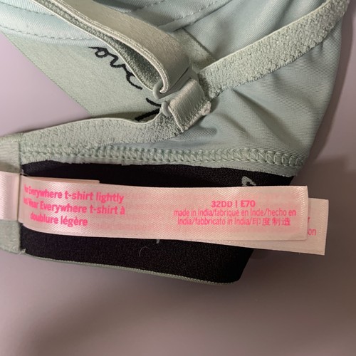 Pink Victoria’s Secret Love Pink Bra Tshirt Lightly Lined Underwire Mint Green - Picture 5 of 7