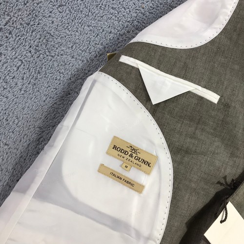 Rodd & Gunn Blazer Mens Medium Sports Coat Chambray Earth Jacket Linen Beige - Picture 11 of 13