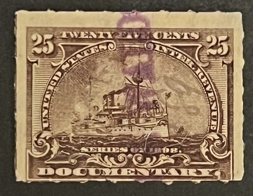 Travelstamps: 1898 US Documentary Stamps Scott #R169 “Battleships” Used - Picture 2 of 5