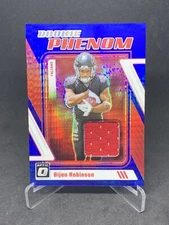 BIJAN ROBINSON 2023 PANINI OPTIC ROOKIE PHENOM HYPER BLUE PATCH RC FALCONS 8324