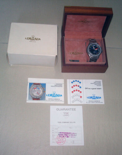 Orologio da yachting anni 80 Lemania Elvstrom Regatta in acciaio inox con scatola e carta