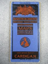 Bartholomew's CARDIGAN Half-Inch - Sheet 17 - Vintage Cloth Map