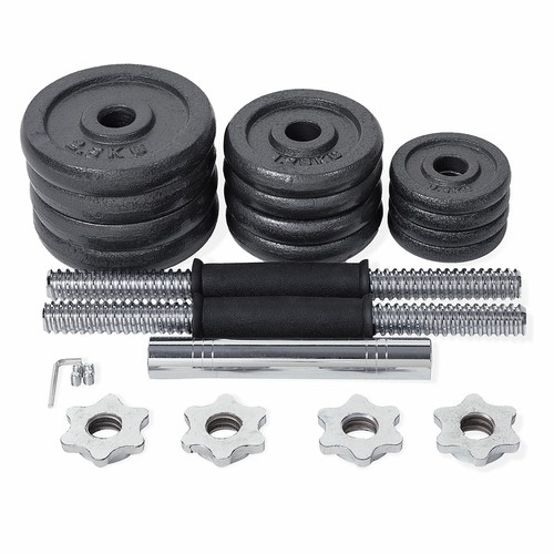 20kg Cast Iron Dumbbell Set Gym Free Weights Biceps Gym Workout Training Fitness - Picture 11 of 11
