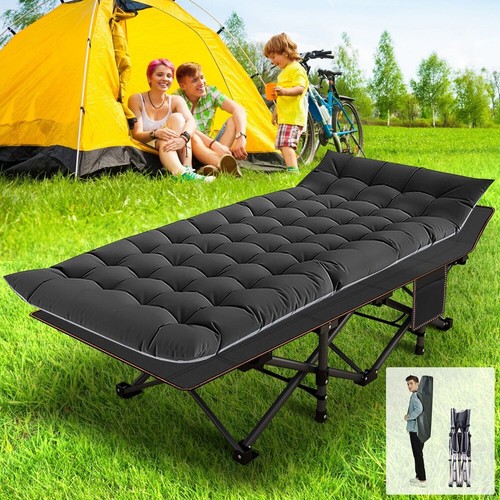 Cuna plegable para adultos cama de invitados de alta resistencia cunas portátiles camping con colchoneta - Imagen 8 de 9