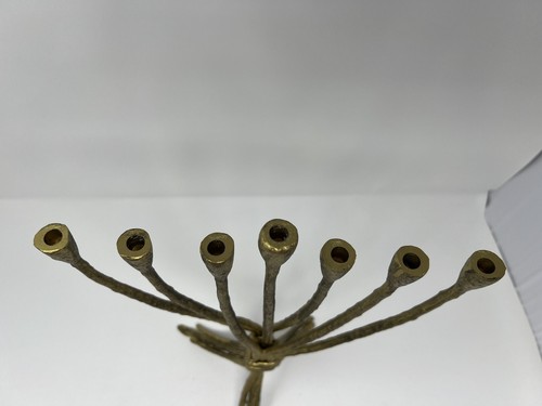 Lebensbaum Menora Messing/goldfarben Metall Art Deco Stil Antik Finish - Bild 6 von 13