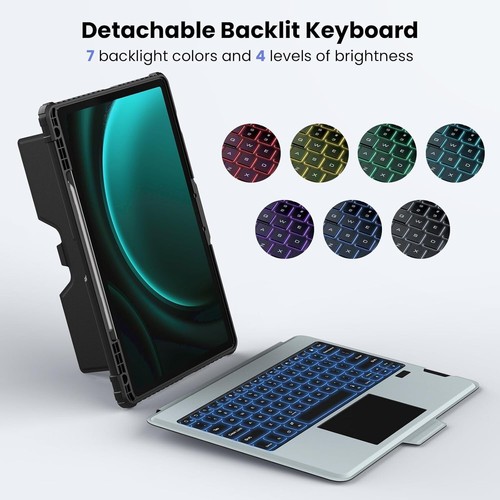Nillkin Galaxy Tab Keyboard Case S9 FE+ 12.4" Backlit Trackpad S Pen Cover NEW - Photo 6/12