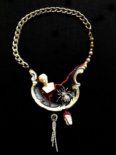 Dramatic Jewelry Woman Luxury Baroque Necklace Antique Style Collier Spider Bib - Picture 6 of 24