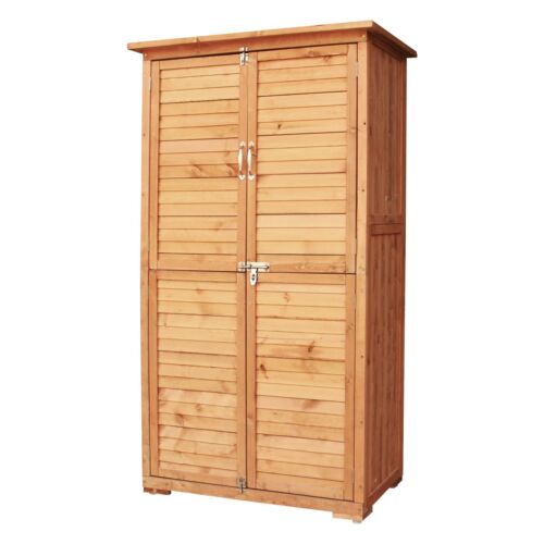 Beneouya Outdoor Wooden Storage Cabinet with Lockable Door,Tool Shed for Patio - Picture 2 of 22