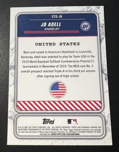 JO ADELL Bowman Chrome ROOKIE "MOJO" REFRACTOR SP Parallel RC Variation - Picture 8 of 12
