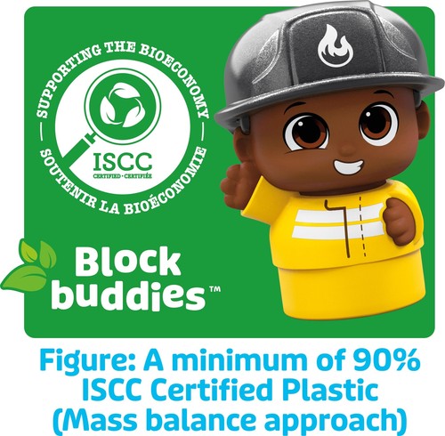 Juego de juguetes Mega BLOKS First Builders bloques de construcción para niños pequeños, camión de bomberos Freddy con - Imagen 5 de 7