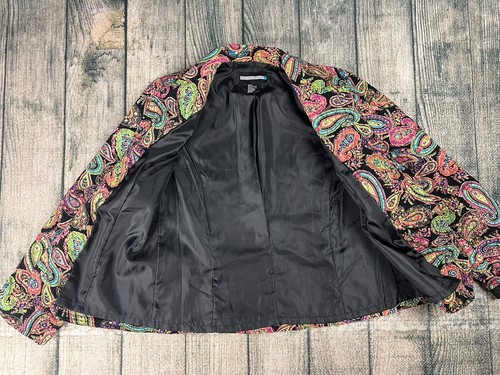 Requirements Jacket Womens Medium Paisley Multicolor Lightweight Coat Button - Picture 7 of 9