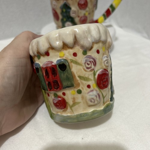 Anthropologie Christmas Gingerbread Mug X 2 By Nathalie Lete Holidays Xmas - Picture 5 of 12