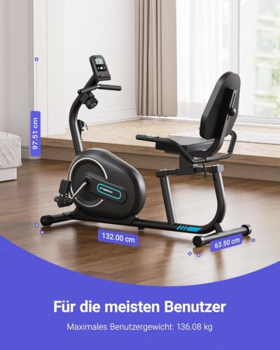 MERACH S08 Poziomy rower treningowy Regulowany 8 poziomów oporu Bluetooth - Zdjęcie 8 z 8