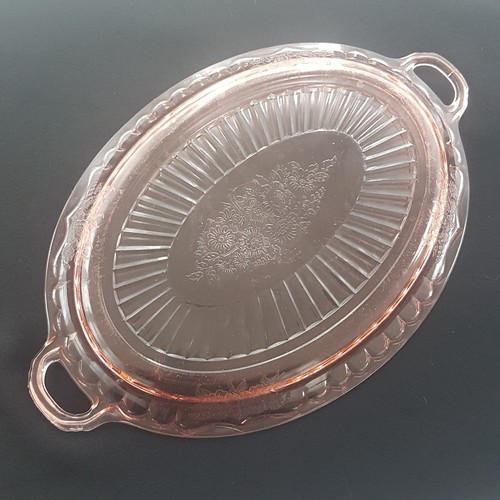 Anchor Hocking MAYFAIR OPEN ROSE Pink Depression Glass Serving Tray, 13.75 inch - Picture 8 of 10