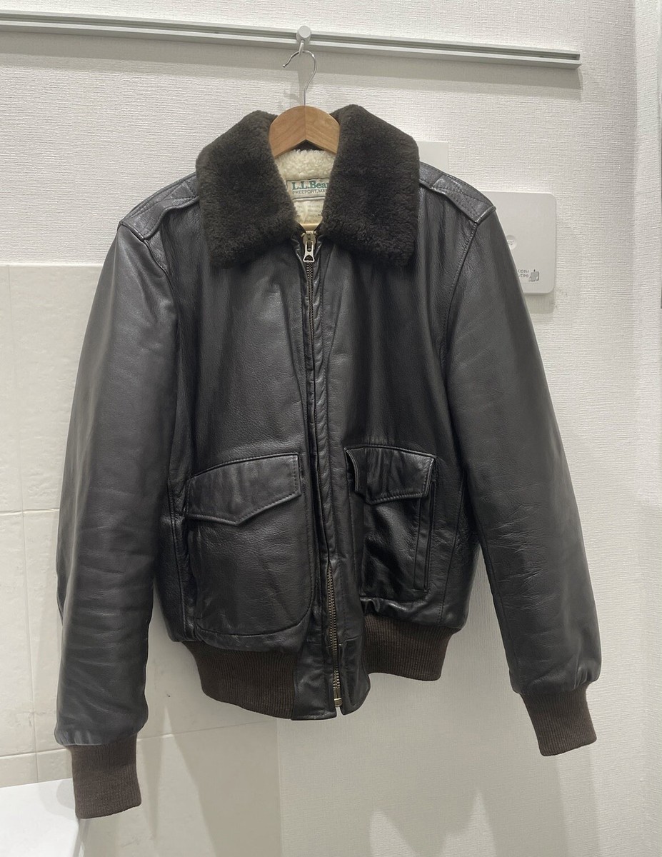 LLBean G1 Leather Jacket Shearling Lined | eBay