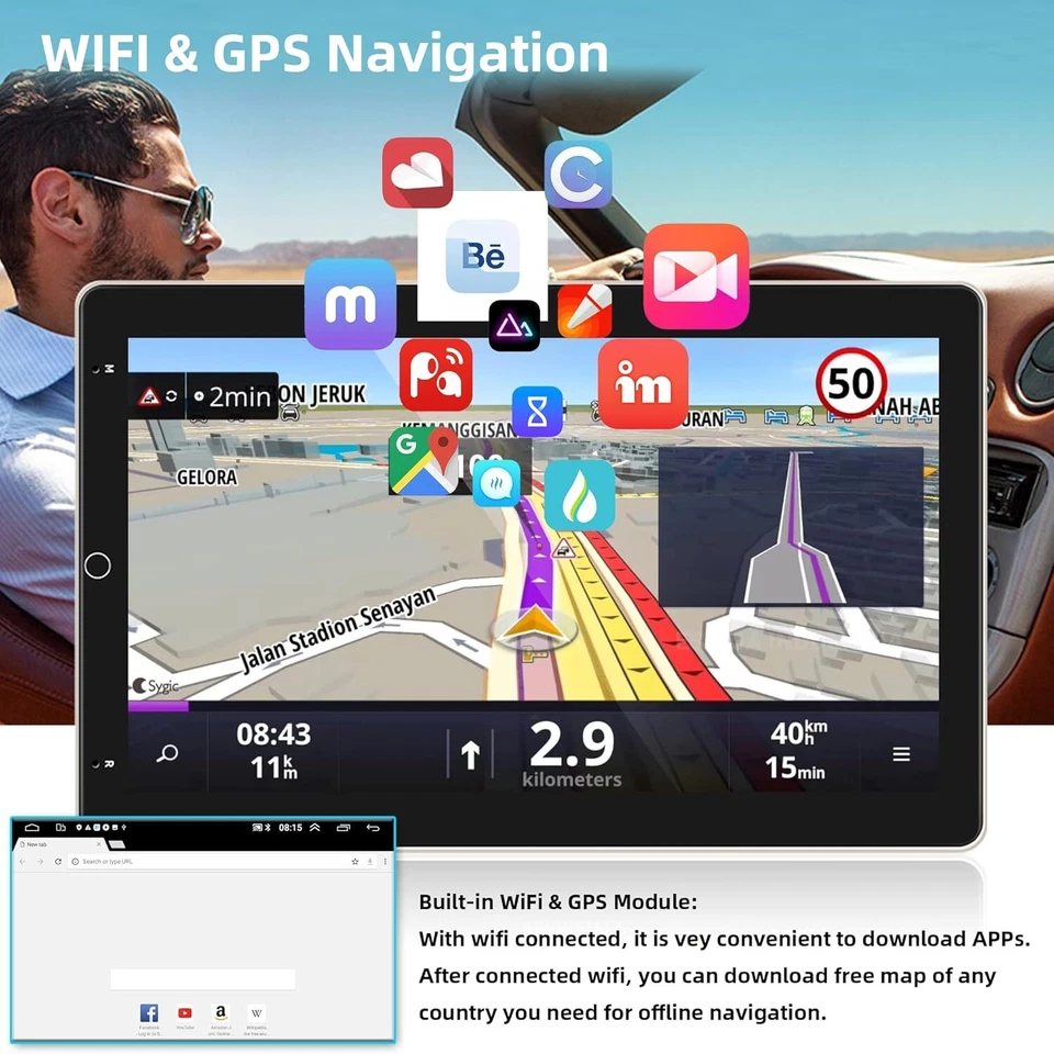 10.1" For Dodge Charger 2006-2010 Apple Carplay Android 13 Car Stereo Radio GPS - Image 4 of 4