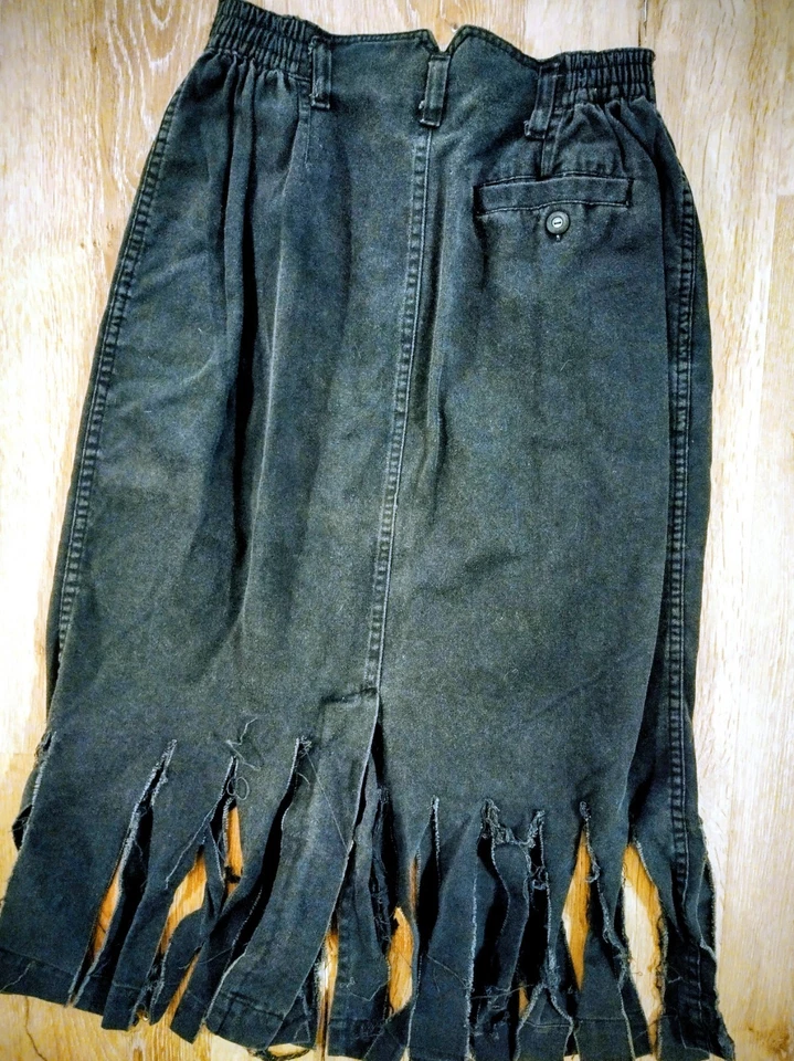 VTG 80s Leslie Fay Black Pencil Skirt Homemade Grunge Goth Punk Emo Size 8 S - Image 2 of 4