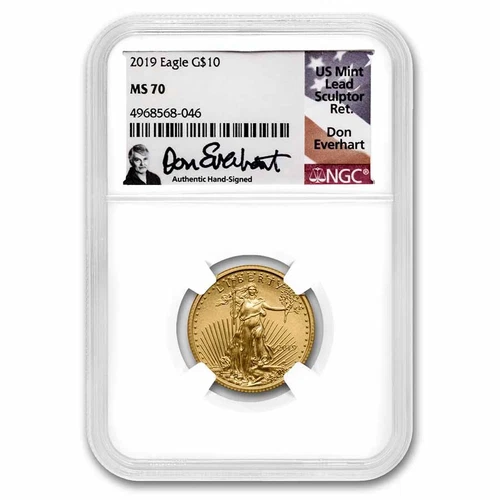 2019 1/4 oz American Gold Eagle MS-70 NGC (Don Everhart Signed)