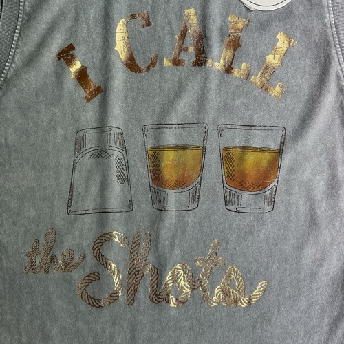 I Call the Shots Men's Gray Tank Top NWT Bartender Western Icons of Culture - Picture 2 of 9