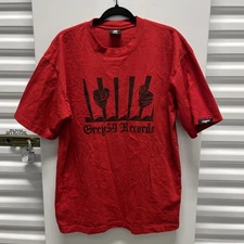 G59 Records T Shirt Red Short Sleeve Suicideboys Label Grey 59 Logo XL Mens