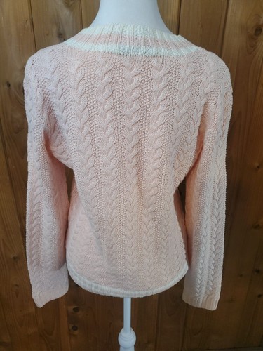 Lauren Ralph Lauren Pullover Damen Small Rosa Zopfmuster Tennispullover V-Ausschnitt - Bild 5 von 13