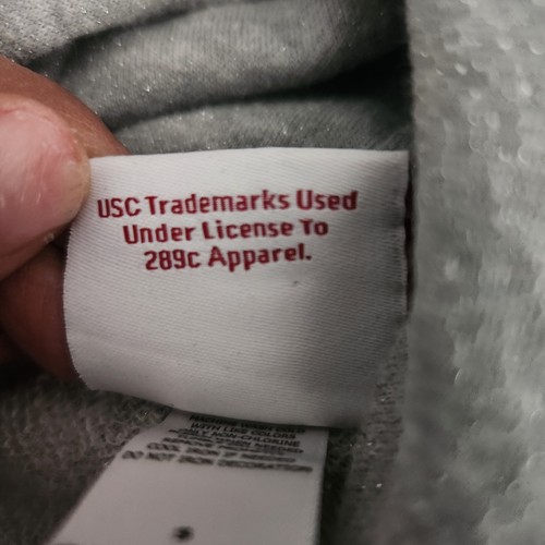 USC Trojans Hoodie Sweatshirt Size Small Shimmery Gray Red Drawstrings Pullover - Picture 5 of 7