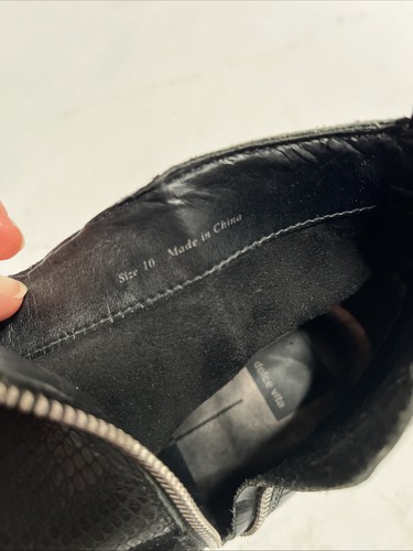 Dolce Vita Crew Leather Booties Black Snake Embossed Leather & Suede Size 10 - Picture 10 of 20