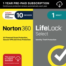 Norton 360 + LifeLock | 10 Devices | Direct from Norton | Digital Download