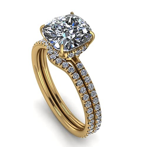 Vergoldeter Halo Ewigkeitsring Zirkon Design Frauen Geschenk 4-13 - Bild 1 von 5