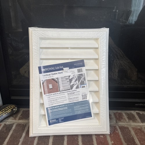 (15" W x 20" H) Gable Vent WHITE Vinyl Rectangle Royal w/ J Channel - Picture 1 of 5
