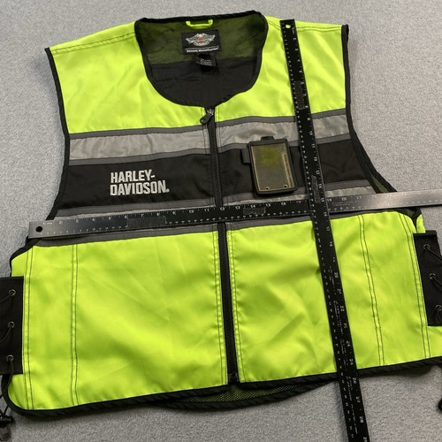 Chaleco Harley Davidson Para Hombres 3XL Oficial Alta Visibilidad Seguridad Reflectante Bolsillos con Cremallera * - Imagen 7 de 19