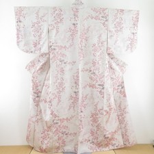 Antique Kimono Silk Chrysanthemum and Iris pattern Gray 61.0inch Women's