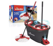 Vileda Turbo Smart Spin Mop & Bucket Set | Pedal Wringer | Microfibre Head