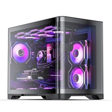 AsiaHorse Pegasus Micro ATX PC Case Dual Chamber Tempered Glass Gaming Case