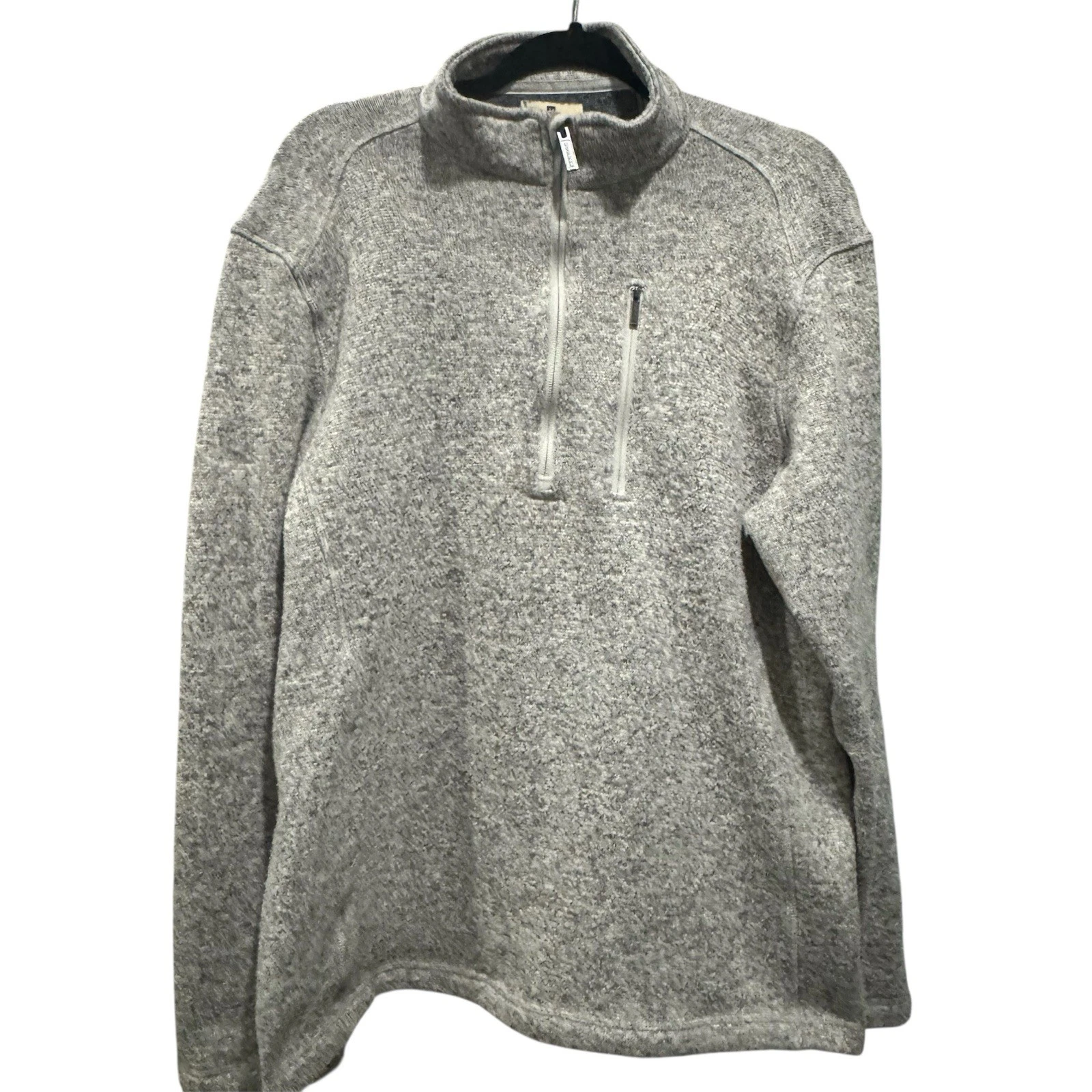 Men's Woolrich Sweater Sz L 1/2 Zip Knit Pullover Gray Long Sleeve Casual