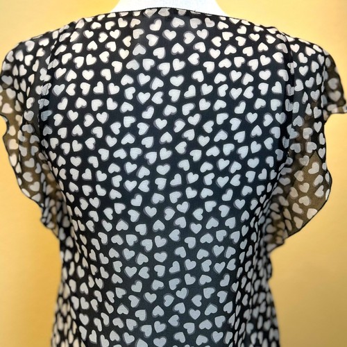 Gerard Darel Paris Seidentop Bluse Damen 4 Flatterärmel Herzen durchsichtig gebraucht, in einwandfreiem Zustand - Bild 13 von 20