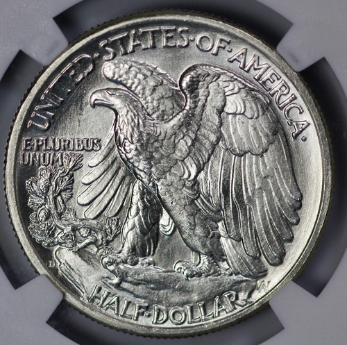 1939-D Walking Liberty 50c Half Dollar NGC MS 65+ Semi Proof Like - Picture 3 of 4