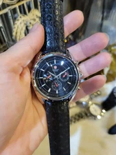 Moncross Swiss Black Leather Watch