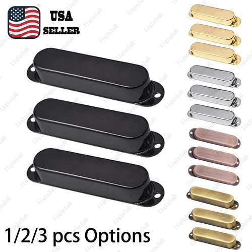 1/2/3 PCS Brass No hole Single Coil Guitar Pickup Cover For Strat 5 Colors