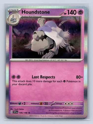 Houndstone 106/198 Holo SV01: Scarlet & Violet Base Set NM Pokemon TCG Card