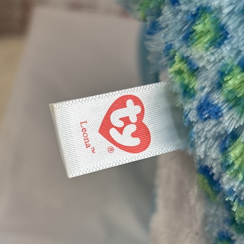 Peluche grande Ty Beanie Boos Leona Jumbo azul manchado leopardo gato 17" 2015 - Imagen 13 de 14