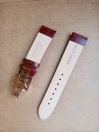 Elysee Watch Strap 22Mm Brown Folding Clasp Gold Plated Rose Gold 200Mm New E724 - Picture 3 of 6