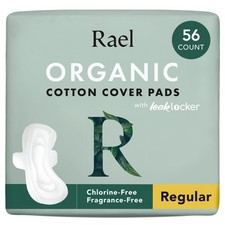 Rael Organic Cotton Cover Pads - Regular Absorbency, Unscented, Ultra Thin Pa...