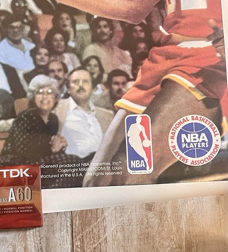 Magic Johnson 1980er SPORT ILLUSTRIERTES BASKETBALL POSTER VINTAGE DEADSTOCK NBA - Bild 4 von 4