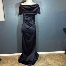 Vince Camuto Blue Ruched Off-Shoulder Gown